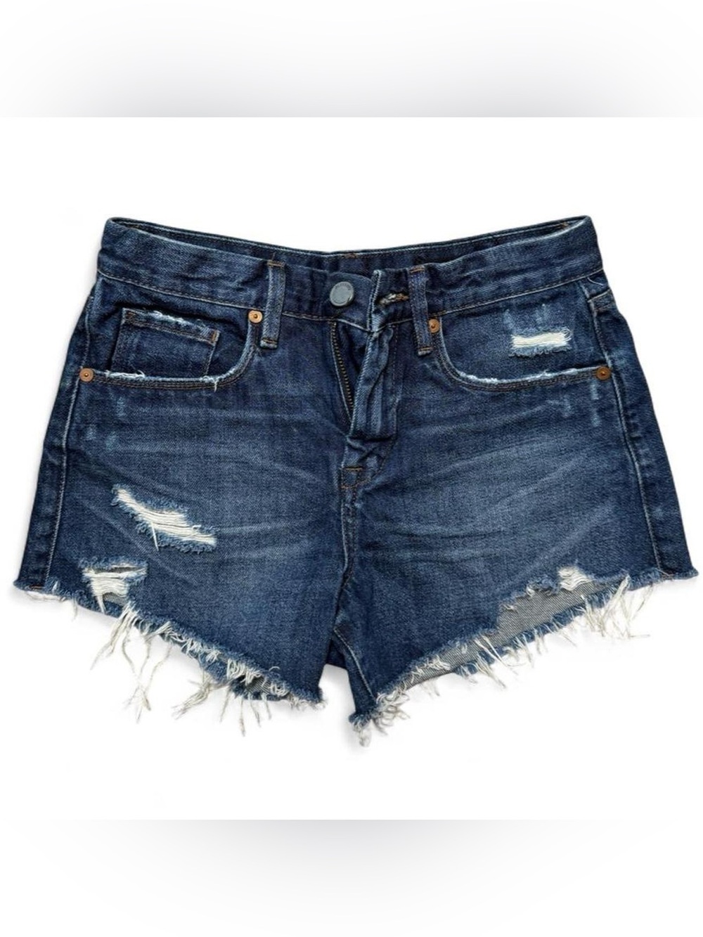 Blank NYC Dark Blue Distressed Denim Cutoff Shorts - Size 24